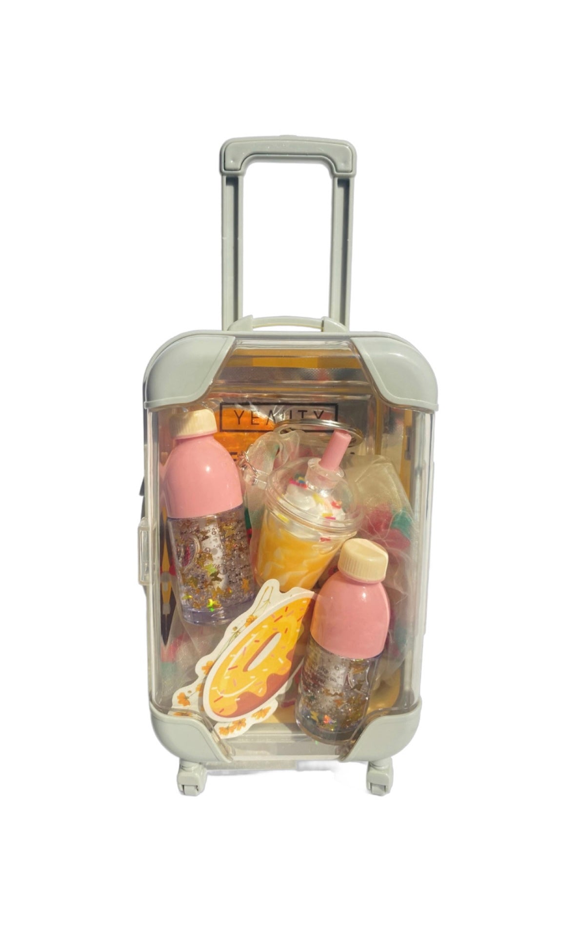 Gele lipgloss koffer